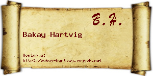 Bakay Hartvig névjegykártya